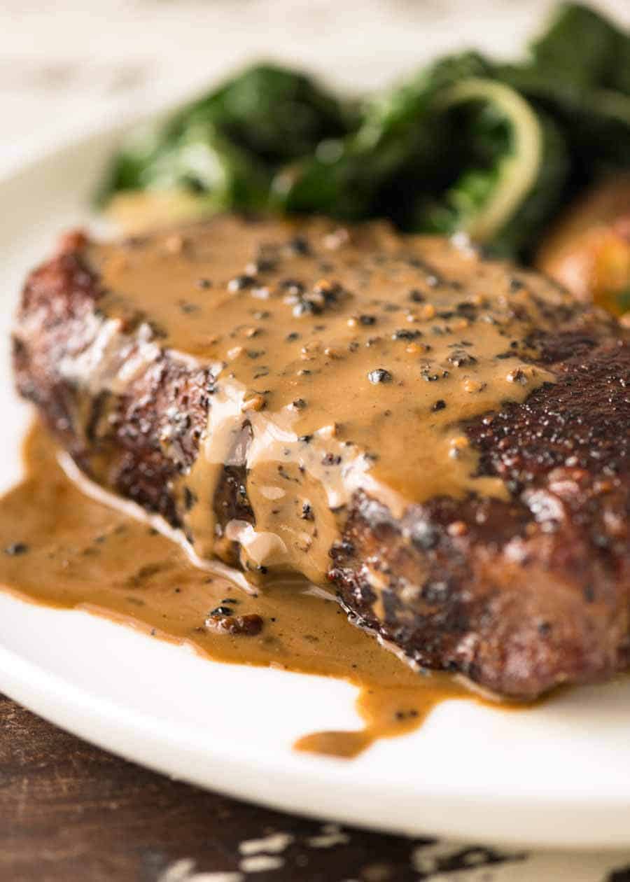 Steak With Creamy Peppercorn Sauce 5