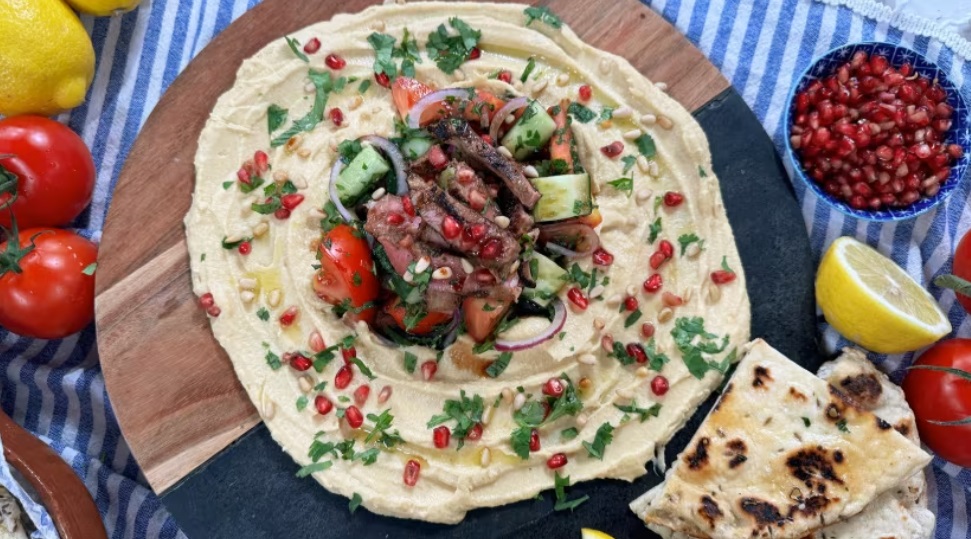 Lamb Steaks And Hummus